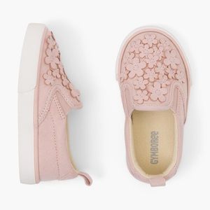 Gymboree girls pink floral slip-on sneakers